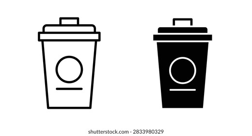 Trash compactor icon line designs pack