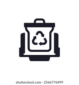 trash compactor icon on white