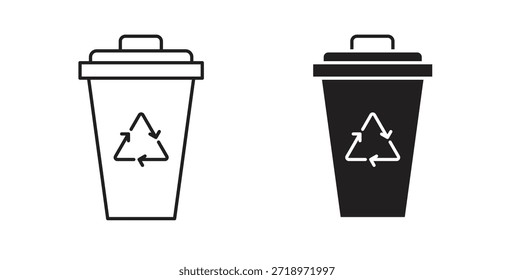 Ícone compactador de lixo. Símbolo, ilustração de logotipo. conjunto de ícones gráficos