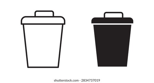 Trash compactor icon thin graphic illustration..