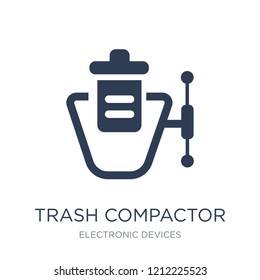 trash compactor icon. Trendy flat vector trash compactor icon on white background from Electronic devices collection, vector illustration can be use for web and mobile, eps10