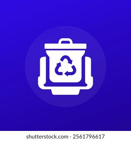 trash compactor icon, vector pictogram