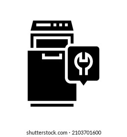 trash compactor repair glyph icon vector. trash compactor repair sign. isolated contour symbol black illustration