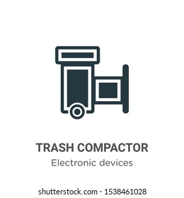 Trash compactor vector icon on white background. Flat vector trash compactor icon symbol sign from modern electronic devices collection for mobile concept and web apps design.