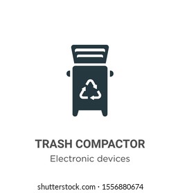 Trash compactor vector icon on white background. Flat vector trash compactor icon symbol sign from modern electronic devices collection for mobile concept and web apps design.