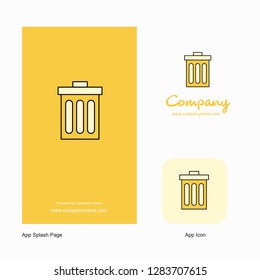 Trash Company Logo App Icon and Splash Page Design. Creative Business App Design Elements