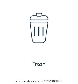 Trash concept line icon. Linear Trash concept outline symbol design. This simple element illustration can be used for web and mobile UI/UX.