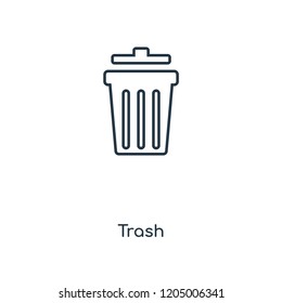 Trash concept line icon. Linear Trash concept outline symbol design. This simple element illustration can be used for web and mobile UI/UX.