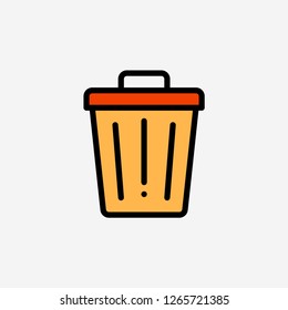 Trash concept line icon. Simple element illustration. Trash concept outline symbol design. Can be used for web and mobile UI/UX . Modern vector style.modern vector style.