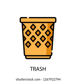 Trash concept line icon. Simple element illustration. Trash concept outline symbol design. Can be used for web and mobile UI/UX . Modern vector style. 