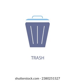 icono de línea de concepto de basura. Ilustración de elemento simple.diseño de símbolos de esquema de concepto trash.
