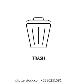 trash concept line icon. Simple element illustration.trash concept outline symbol design.