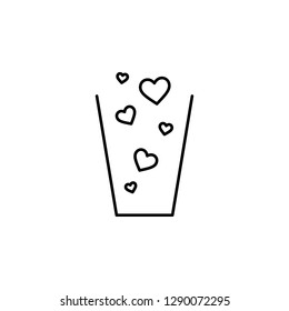 trash container full of heart  icon. Element of Valentine's Day icon for mobile concept and web apps. Detailed trash container full of heart  icon can be used for web and mobile