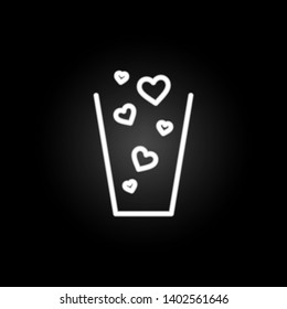 trash container full of heart  neon icon. Elements of Heartbeat set. Simple icon for websites, web design, mobile app, info graphics