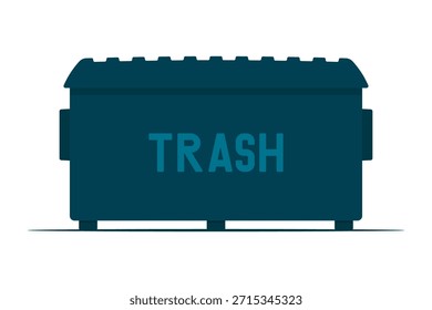 Müllcontainer-Symbol. Farbige Silhouette. Vorderansicht. Vektorgrafik mit einfacher flacher Grafik. Isoliertes Objekt auf weißem Hintergrund.