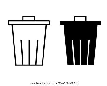 trash container icon on white background
vector trash can icon