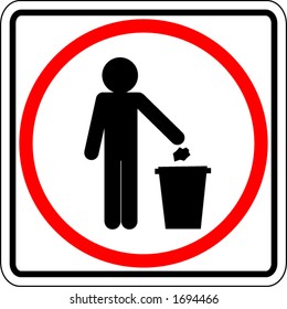 trash container sign
