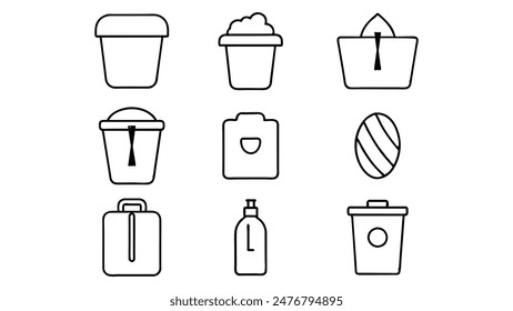 trash continuous vector illustration on white background