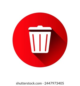 Icono de Borrar de basura en estilo plano aislado sobre fondo blanco