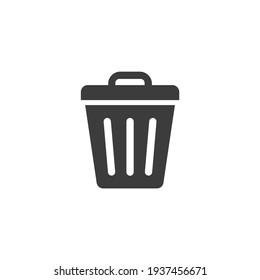 Trash Delete Icon Isolated on Black and White Vector Graphic