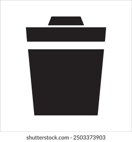 Trash Delete Icon Isolated on Black and White Vector Graphic