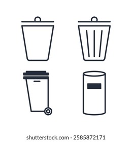 Trash or Delete icon symbol vector sign isolated on white background illustration for graphic and web design