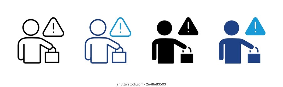 Elemento De Icono De Advertencia De Eliminación De Basura Para Diseño