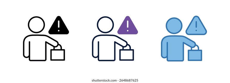 Elemento De Icono De Advertencia De Eliminación De Basura Para Diseño