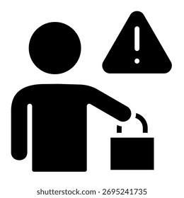 Elemento De Ícone De Aviso De Descarte De Lixo Para Design