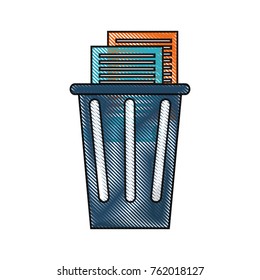 trash and document pages icon