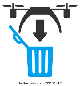 Trash Drone vector icon. Style is flat symbol, rounded angles, white background.
