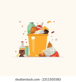 Trash dump vector illustration isolated