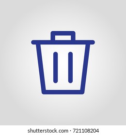  trash, dustbin or delete flat isolated vector icon