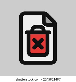 Mülleimer-Datei-Symbol im Volllinienstil, verwenden für Website-Mobile-App-Präsentation