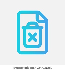 Trash file icon in gradient style, use for website mobile app presentation
