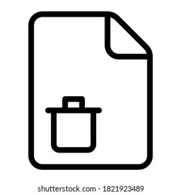 trash file icon with outline style. Suitable for website design, logo, app, ui, etc.