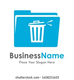 Trash file icon vector logo template. Suitable for business, web and technology