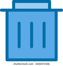 Trash Filled Blue Vector Icon Design
