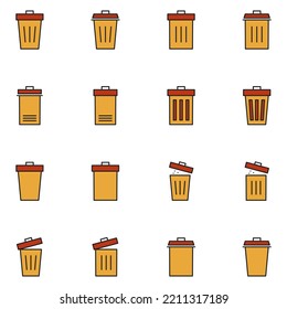 Schlagzeilen-Symbol-Set mit ausgefülltem Müll
