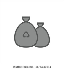 Trash filled outline icon. garbage color line illustration.