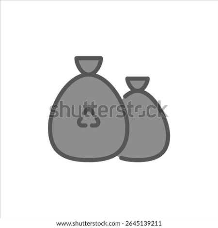 Trash filled outline icon. garbage color line illustration.