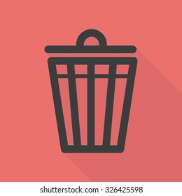 trash in flat design