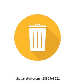 Trash flat icon with shadow