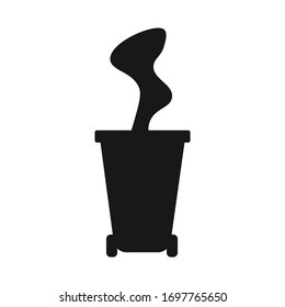 Trash flat icon or symbol vector illustration