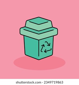 Trash Free vector cartoon icon illustration. Coworking Space icon concept isolated . flat cartoon style