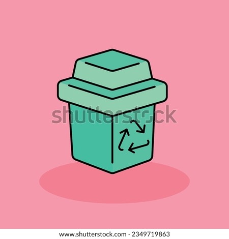 Trash Free vector cartoon icon illustration. Coworking Space icon concept isolated . flat cartoon style