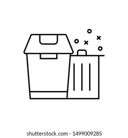 Trash garbage basket icon. Element of hygiene icon