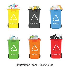 Trash Garbage Cans Sorted Garbage Vector Stock Vector (Royalty Free ...