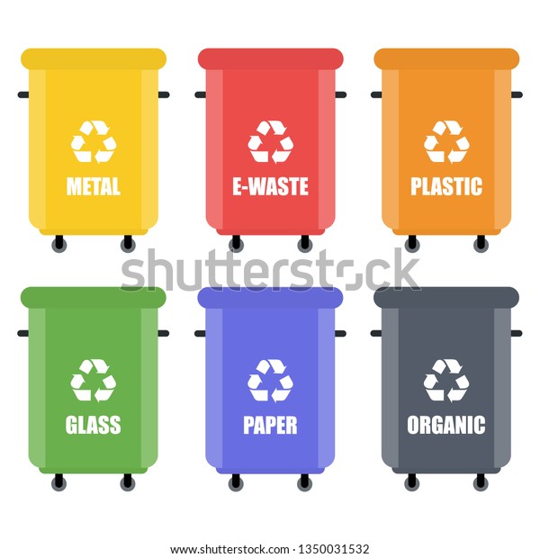 Trash Garbage Cans Sorted Garbage Vector Stock Vector (Royalty Free ...