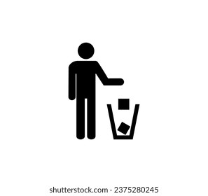 Trash, garbage icon. Vector illustration.
